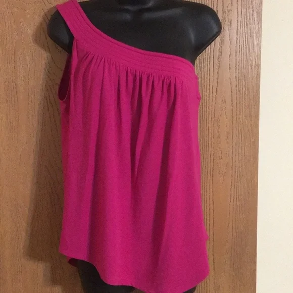 Women's One-Shoulder Pink Top - Picture 1 of 4